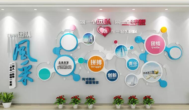企業(yè)勵(lì)志文化墻制作效果圖
