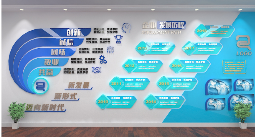 創意大氣企業文化墻設計