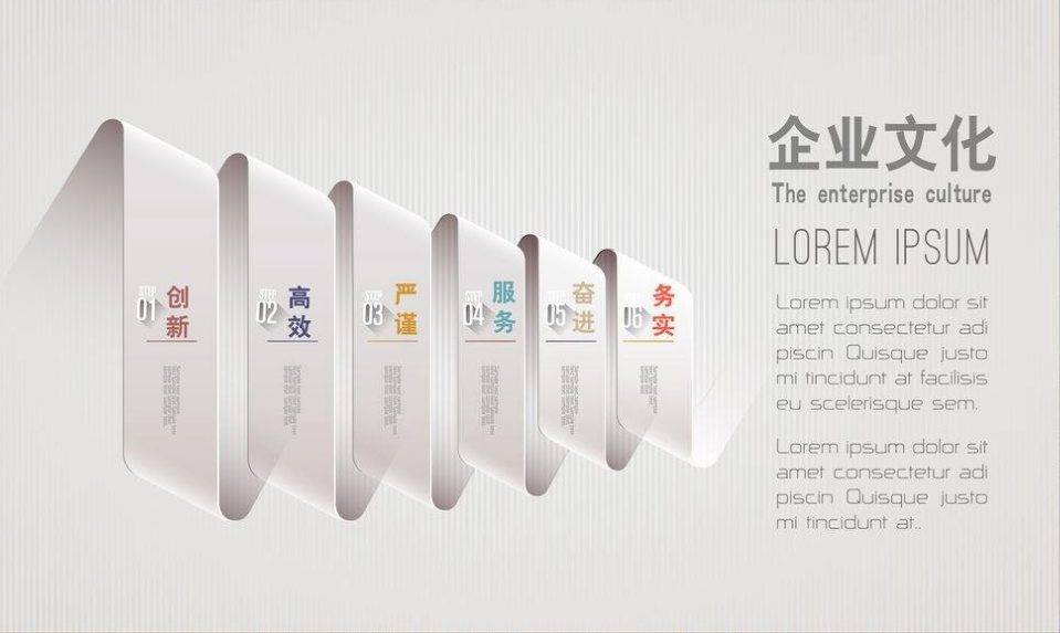 藍色簡約大氣公司企業文化墻辦公室形象墻