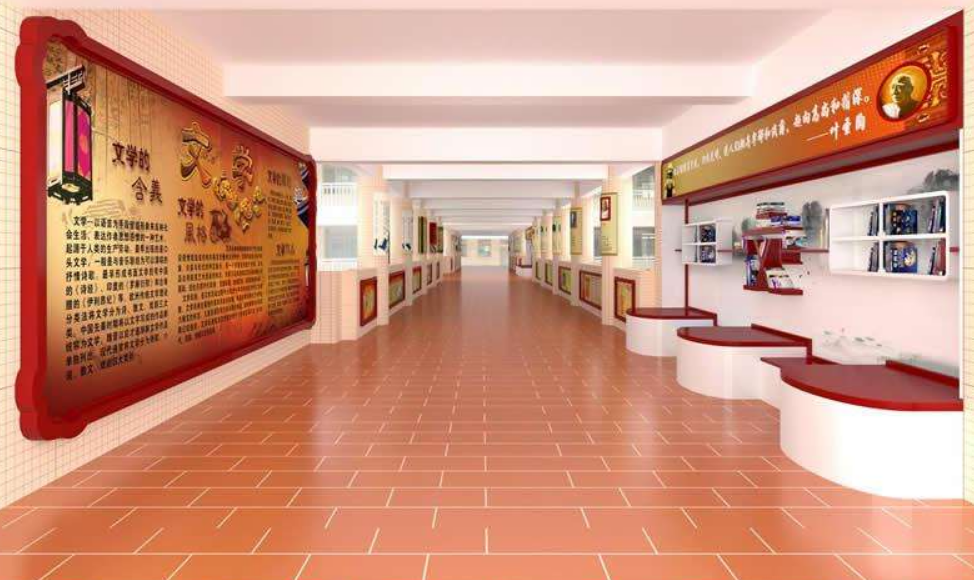 學校走廊裝修效果圖 學校文化墻