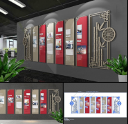 中式文化墻布置圖片