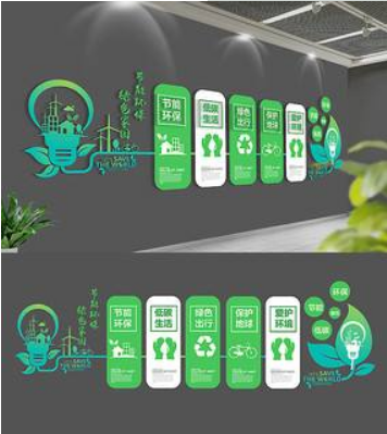 綠色環保標語宣傳企業文化墻