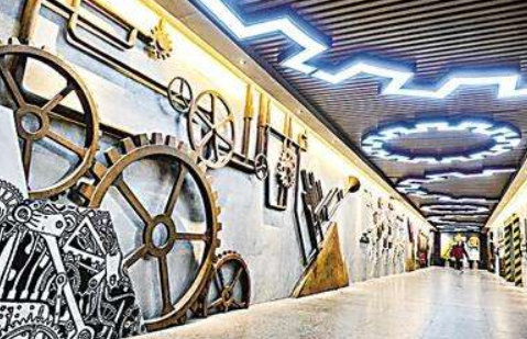 工廠生產車間的公司文化墻