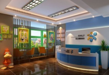 兒童培訓(xùn)公司前臺(tái)背景墻設(shè)計(jì)效果圖