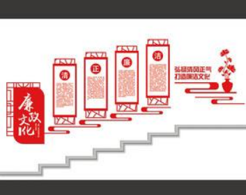 樓梯過道廉政文化墻黨建教育基地黨建文化墻