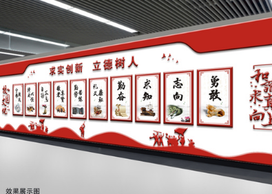 簡約校園文化墻設計