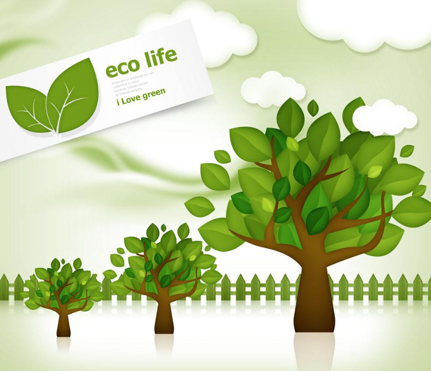 綠色樹木與柵欄素材下載,綠色樹木與柵欄圖片