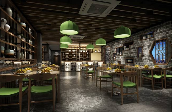 破店餐飲連鎖文化墻設計效果圖