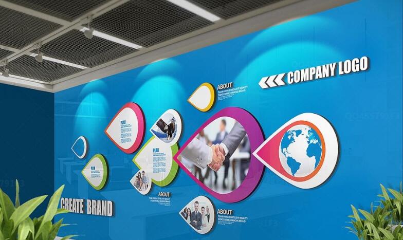 天津傳媒公司文化墻設計制作圖片