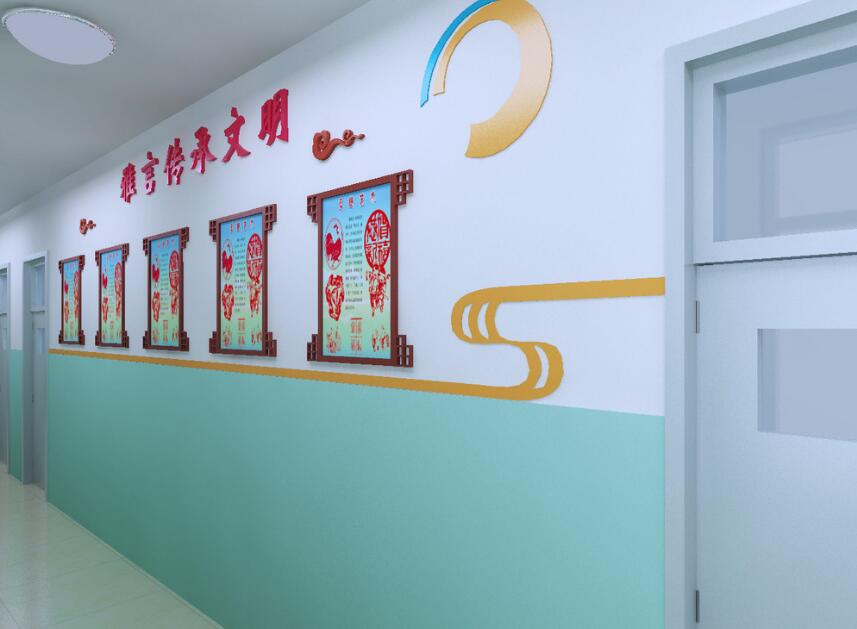 學校走廊創意文化墻制作效果圖