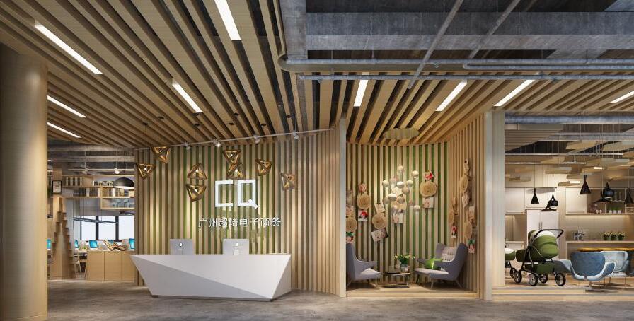 廣東電子商務公司前臺文化墻制作效果圖