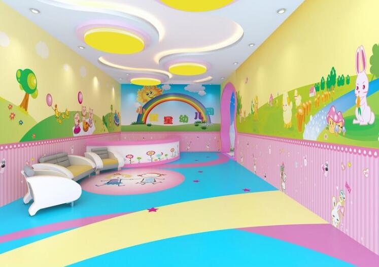 金星幼兒園前臺文化墻制作效果圖