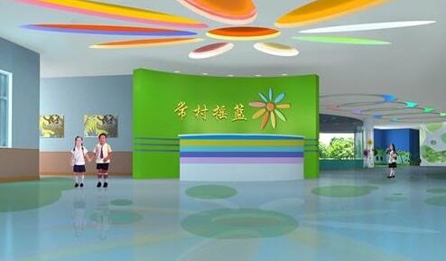 育秀幼兒園前臺文化墻制作效果圖