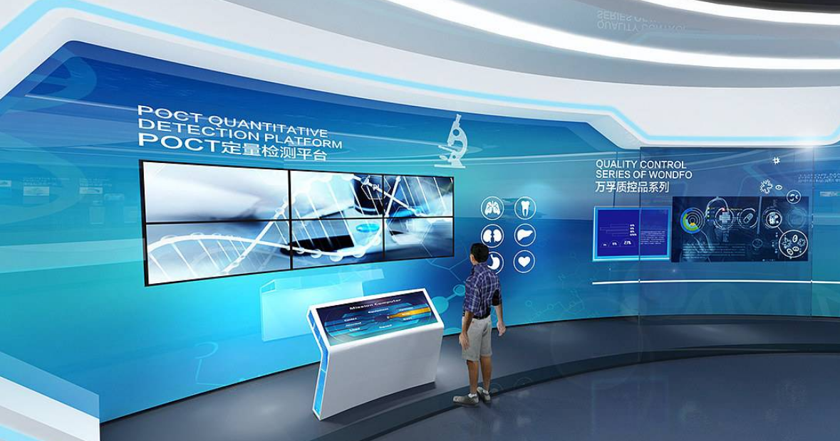企業文化墻科技展廳展館設計3d效果圖