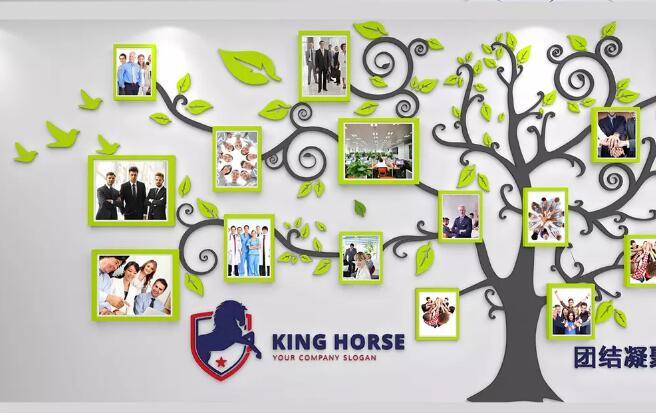 愛心樹形員工風采照片企業文化墻