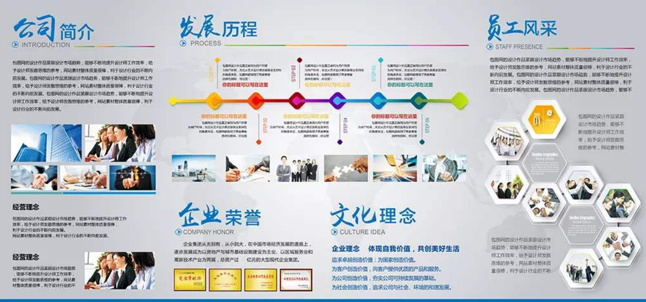 時尚微立體企業創意文化墻圖片