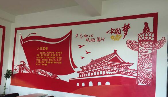 黨建彩繪文化墻制作效果圖
