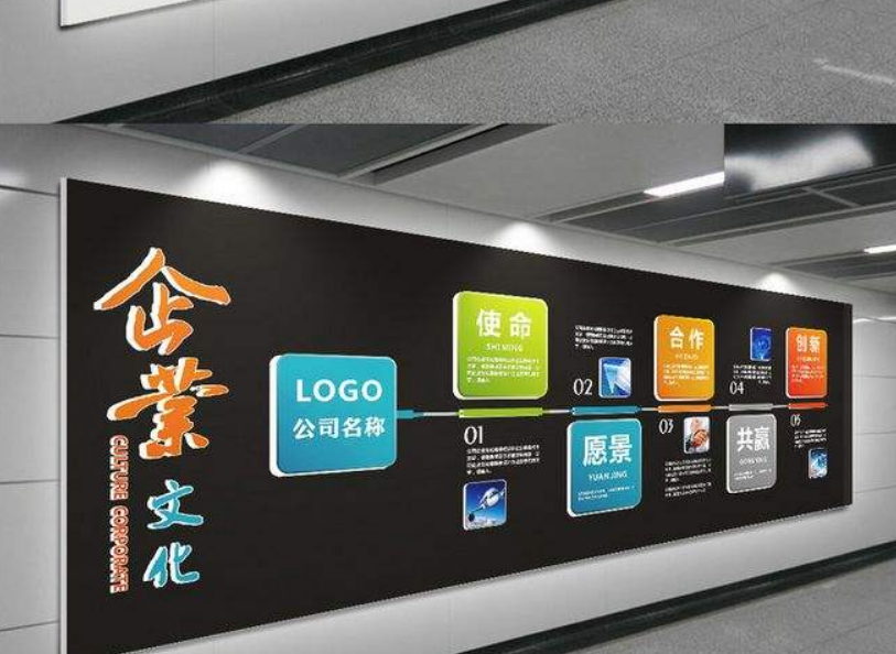 現代科技企業展廳文化墻