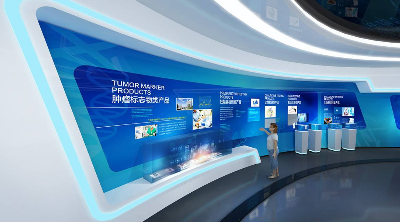 科技企業(yè)展廳文化墻3d效果圖