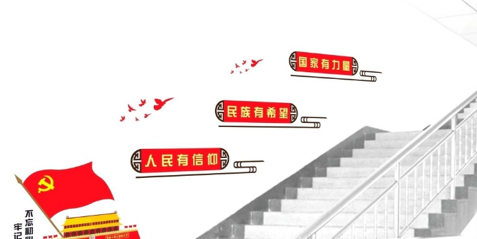 黨建樓梯 樓梯文化墻 黨建背景墻