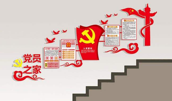 社區(qū)黨的歷程樓梯黨建文化墻