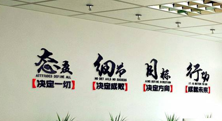 創意企業公司文化墻墻貼亞克力立體墻貼公司團隊口號