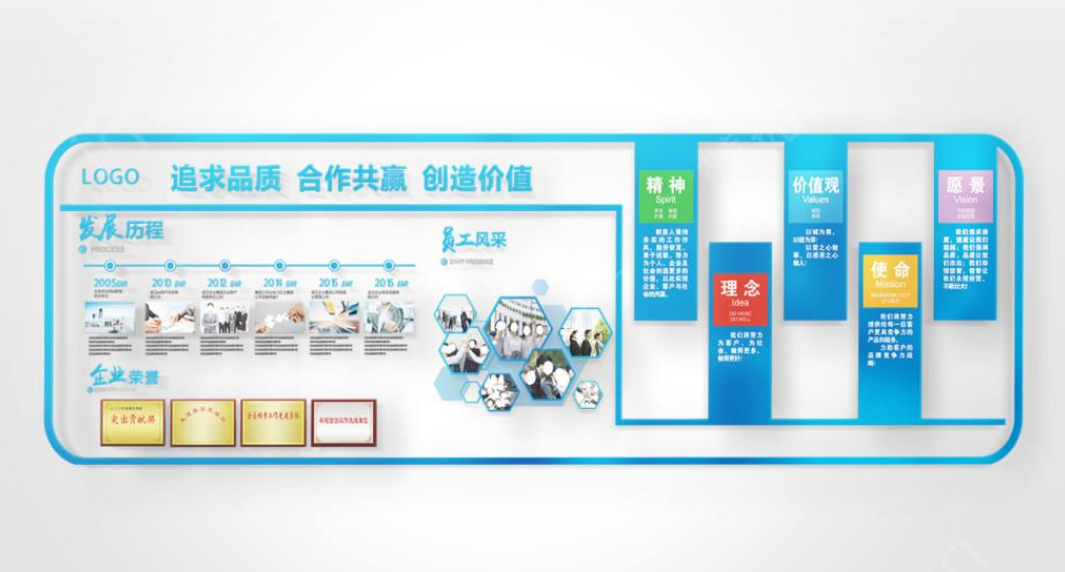 簡約微立體企業(yè)文化墻企業(yè)展板形象墻模板