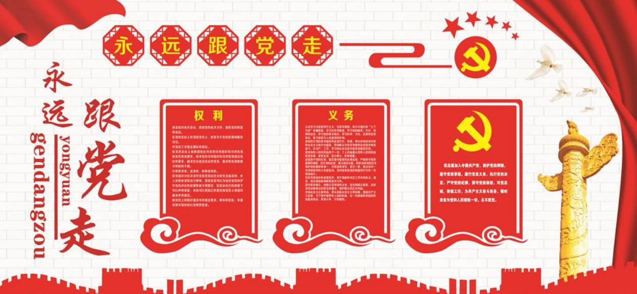 大氣黨建文化墻uv走廊公開欄圖片