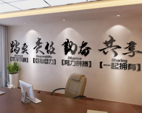 公司勵志標語亞克力墻貼企業文化墻布置辦公室員工風采照片墻