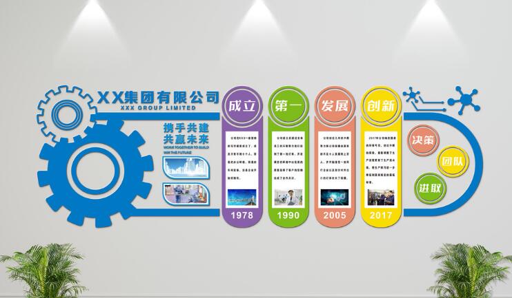 簡(jiǎn)約企業(yè)文化墻制作效果圖