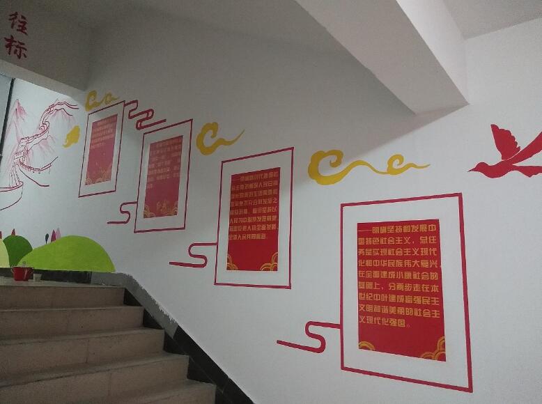 黨建文化墻彩繪制作效果圖