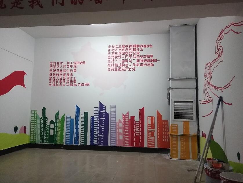 黨建文化墻彩繪制作效果圖