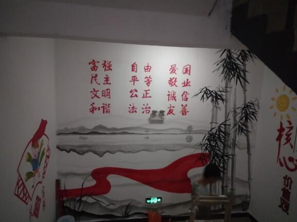 黨建文化墻彩繪制作效果圖