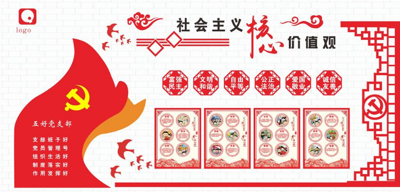 黨員風采黨建文化墻紅旗照片墻