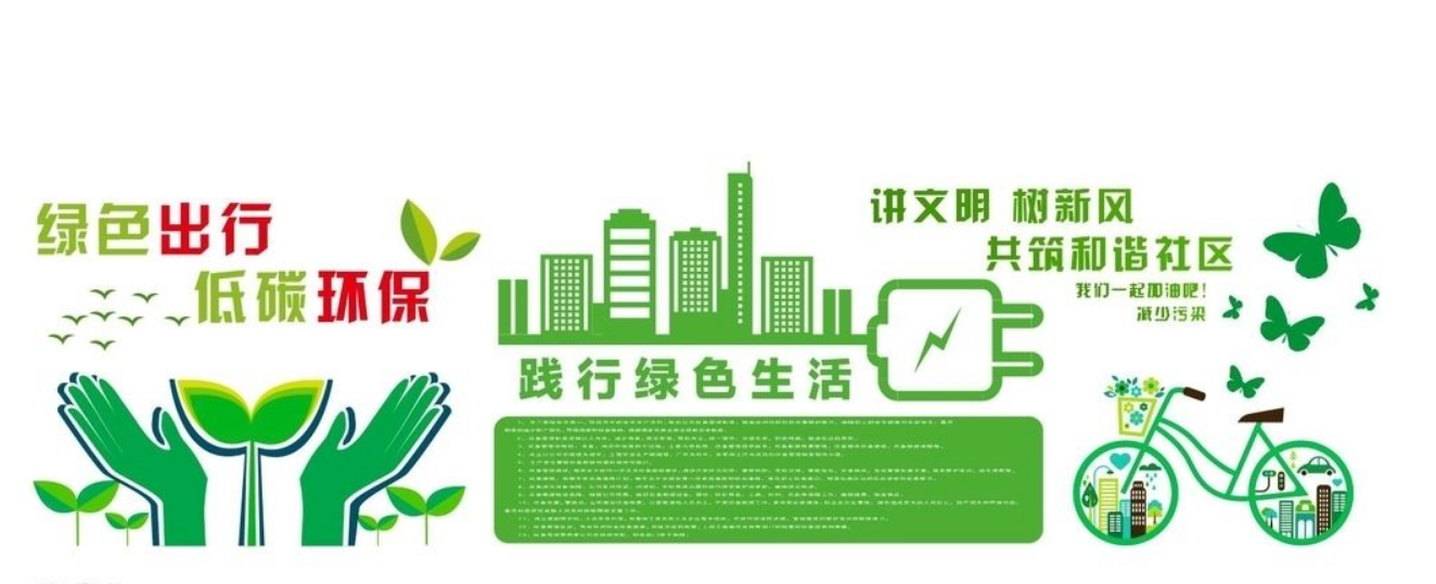 綠色環保企業公司文化墻展板模板設計
