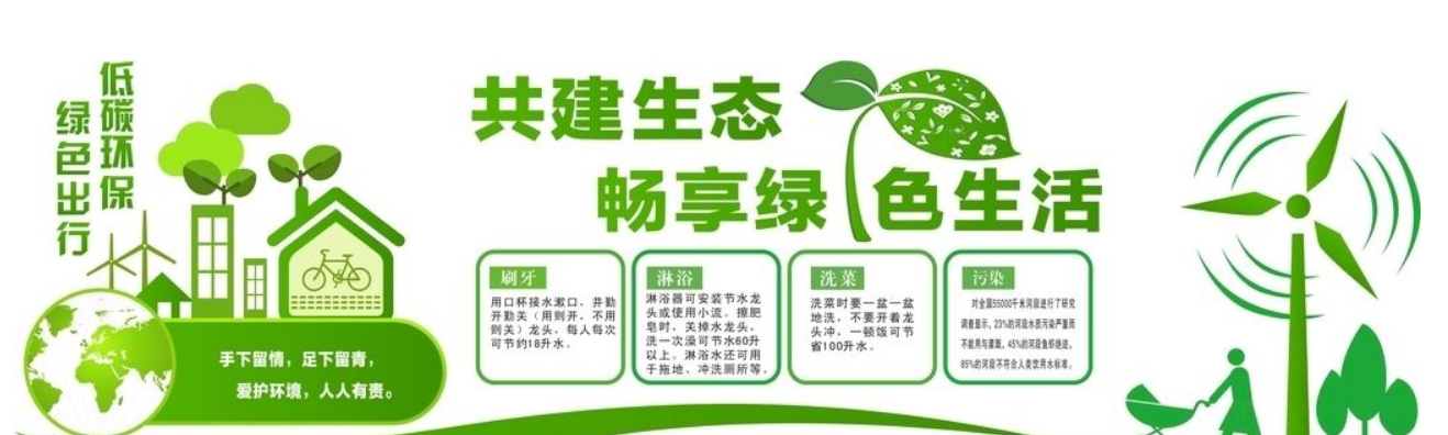綠色大氣環保公司文化墻設計圖