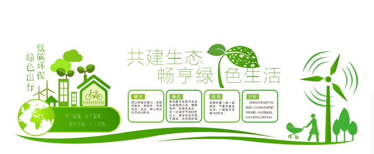 綠色高端環保企業文化墻設計