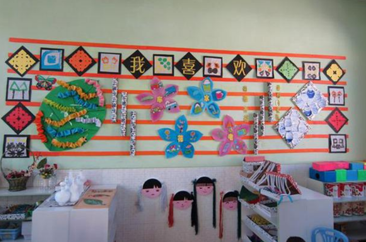 簡約風(fēng)格幼兒園主題墻裝修圖片