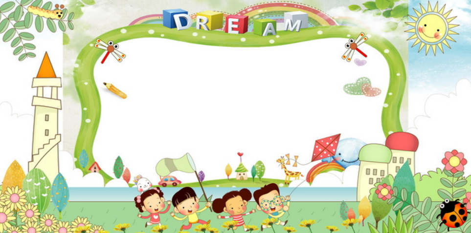 矢量卡通可愛幼兒園文化墻