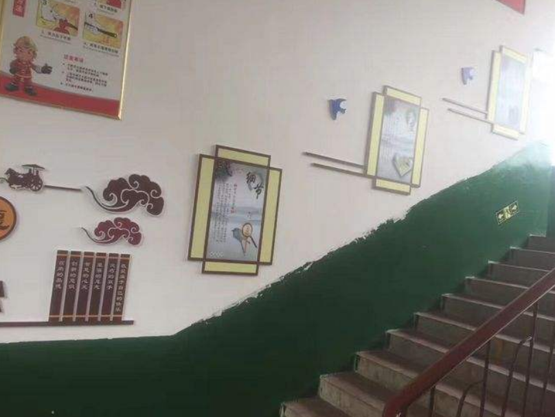 學校辦公樓走廊文化墻裝修效果圖