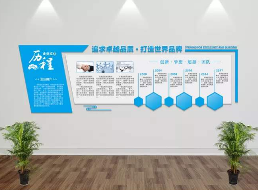 微立體企業文化墻活動室發展歷程形象墻