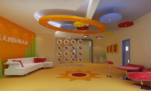 簡約幼兒園前臺文化墻制作效果圖