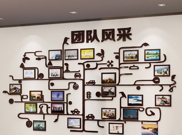 團隊風采公司文化墻企業照片墻相框創意辦公室裝飾勵志亞克力墻貼