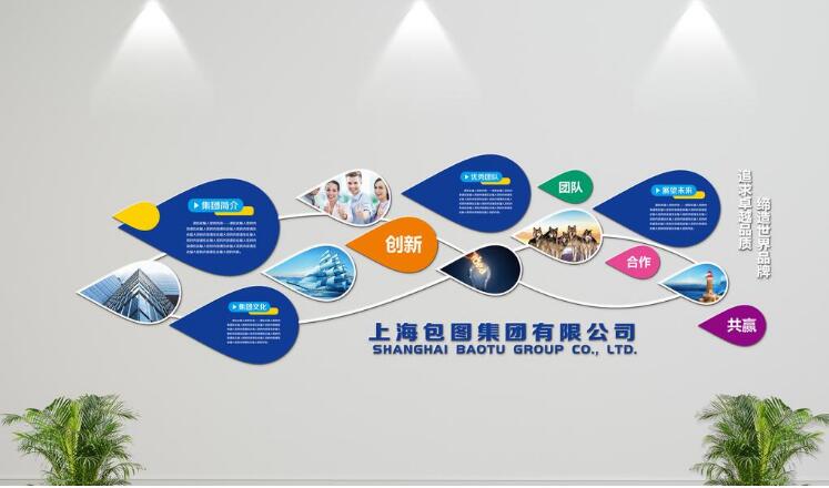 創意企業立體文化墻制作效果圖