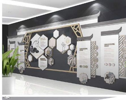 素雅中式文化墻企業(yè)文化墻