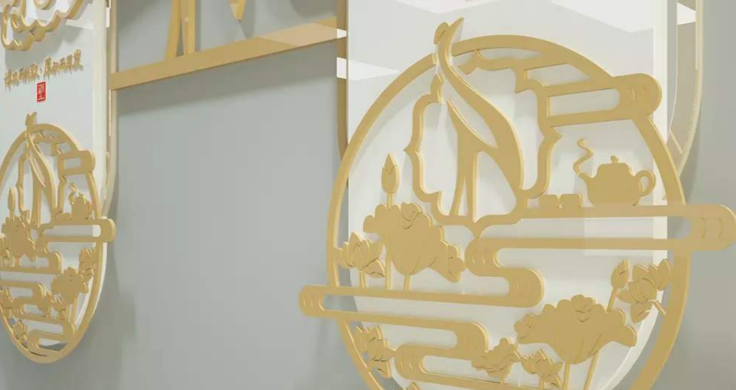 簡潔素雅新中式廉政文化墻企業(yè)文化墻