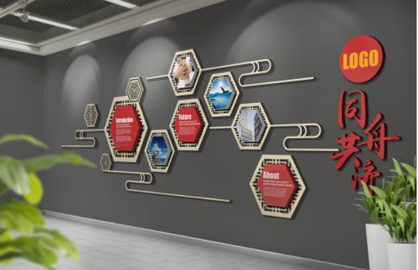 產(chǎn)品展示介紹公司文化墻企業(yè)展廳設(shè)計效果圖