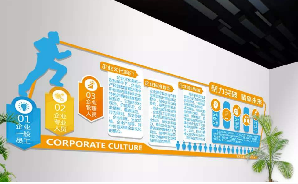 簡潔大氣企業文化墻設計