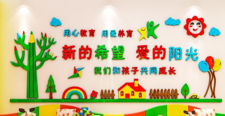 創意卡通幼兒圖書館圖書室文化墻