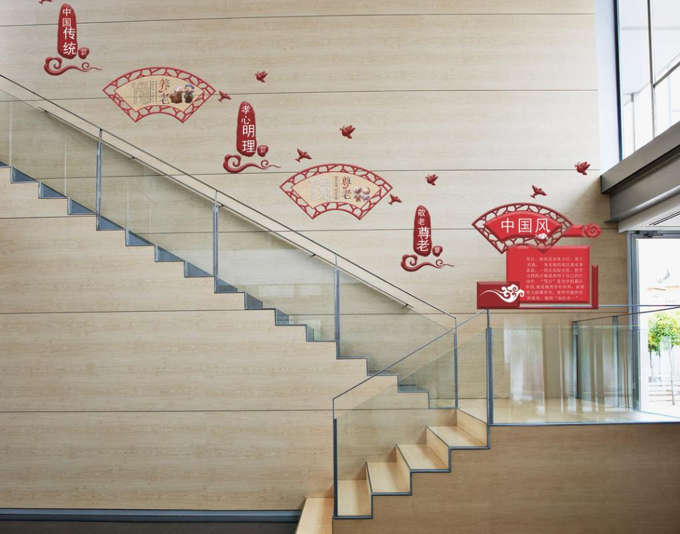 簡約中國風企業文化墻展示圖片